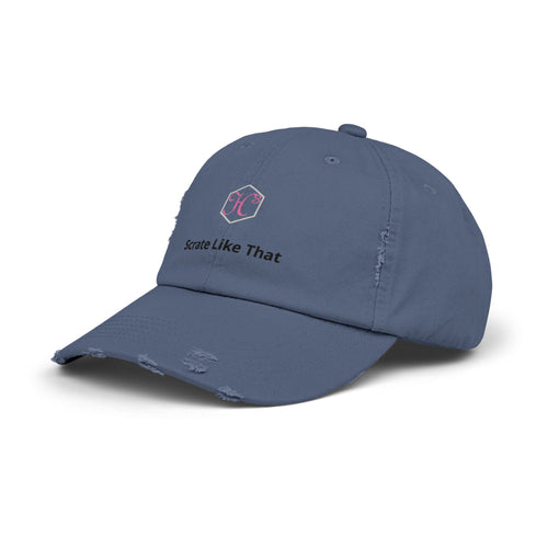 Distressed Baseball Cap "Scrate Like That" — Casual Vintage Logo Hat