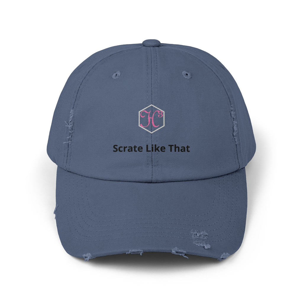 Distressed Baseball Cap "Scrate Like That" — Casual Vintage Logo Hat